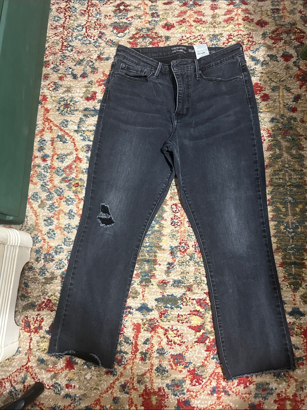 High-Rise Distressed Women’s Jeans - Dark Gray